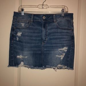 American Eagle distressed denim skirt